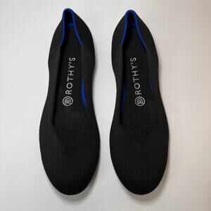 Rothys The Flat Ballet Shoes Slip On Black Women's Size 8.5